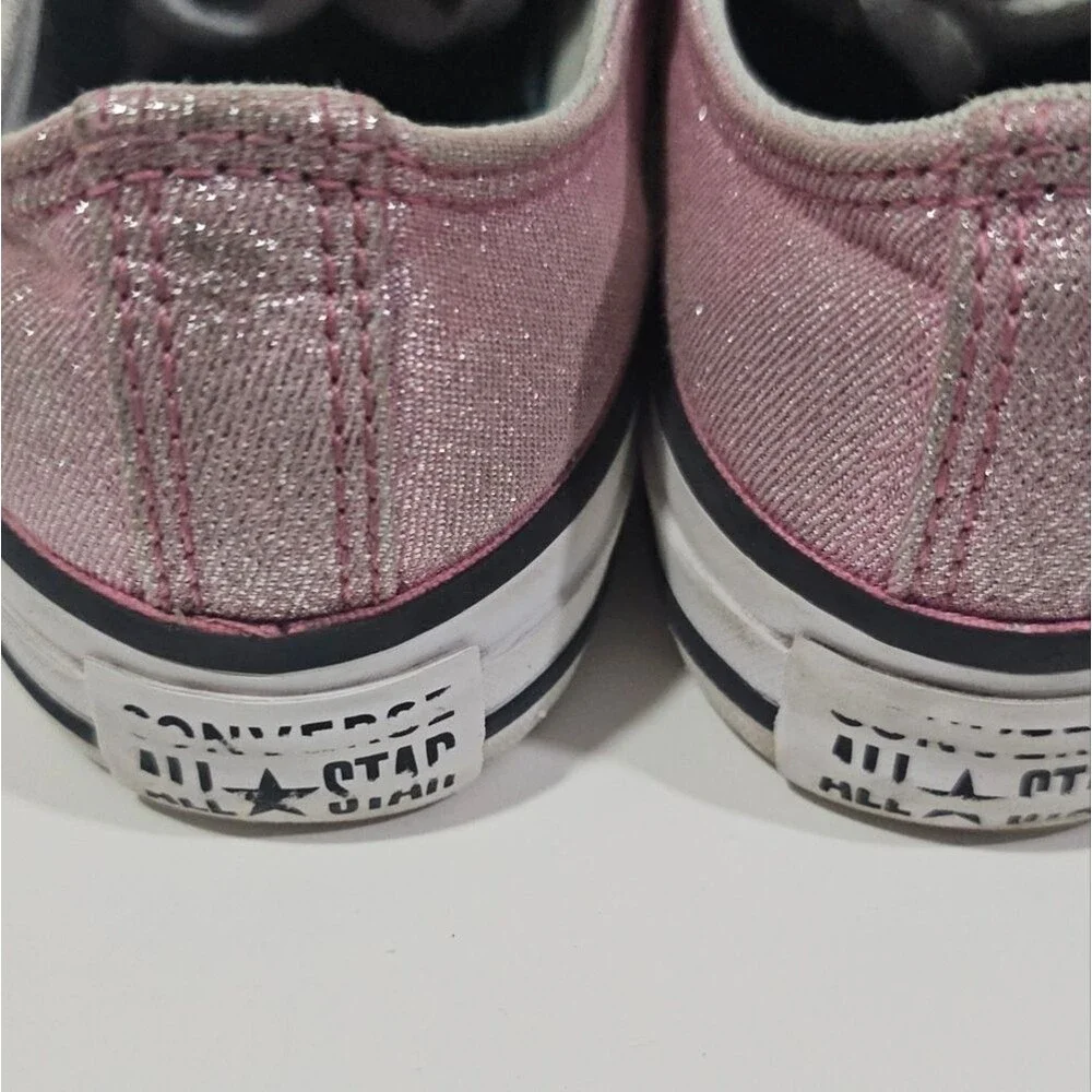 Converse Pink Glitter Girl Size 2.5 Low All Star Sneakers